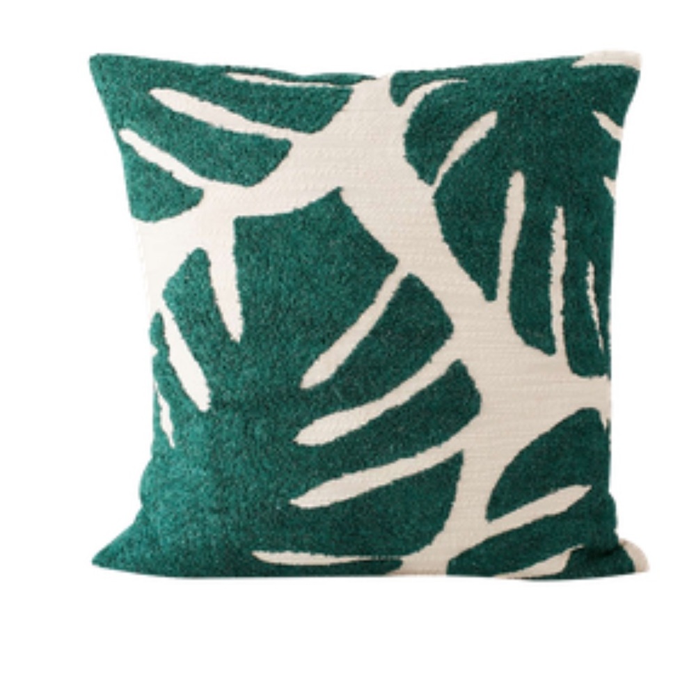 Urban Outfitters green palm leaf pillow
